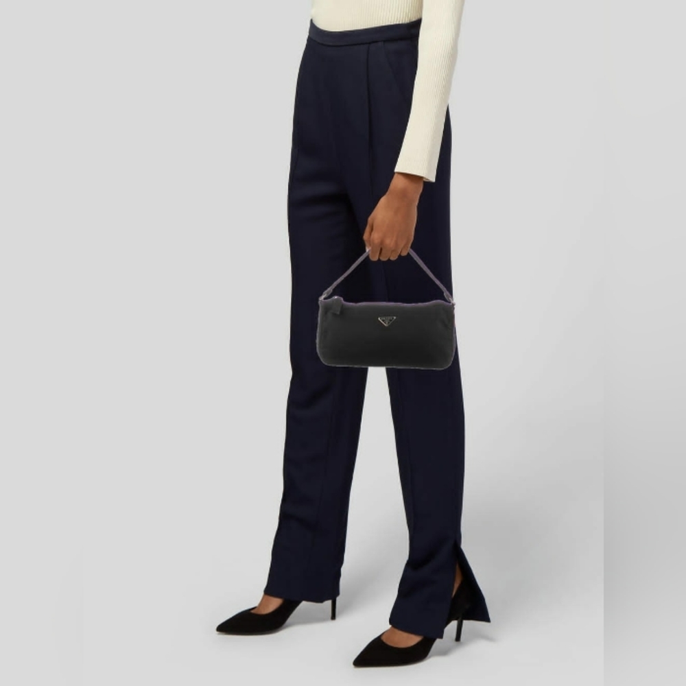 PRADA Tessuto Pochette Accessory Shoulder Bag Black - Picture 5 of 15